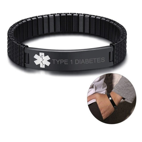 Diabetic Medical Alert Bracelet For Diabetes Type 1 And Type 2