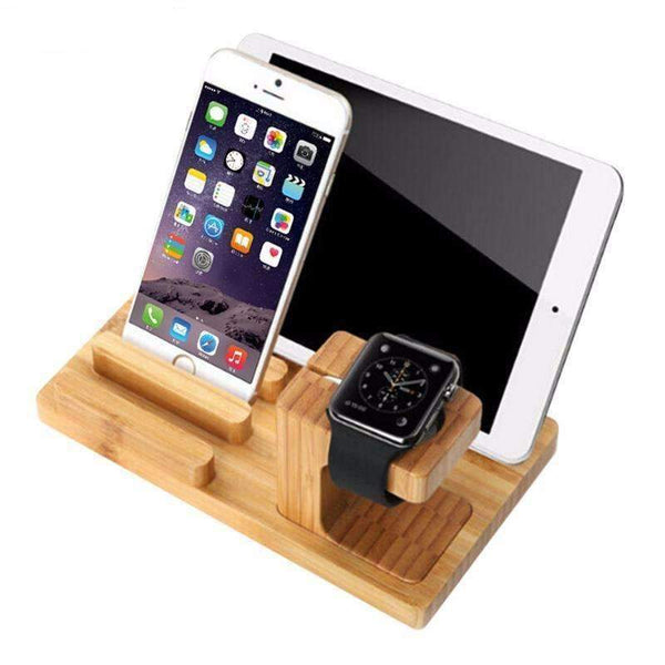 Bamboo Charging Holder Dock - A Great Place to Keep Your Gadgets!