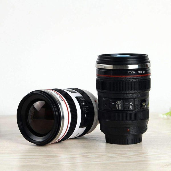 Camera Lens Shape Cup Coffee Tea Travel Mug Stainless Steel