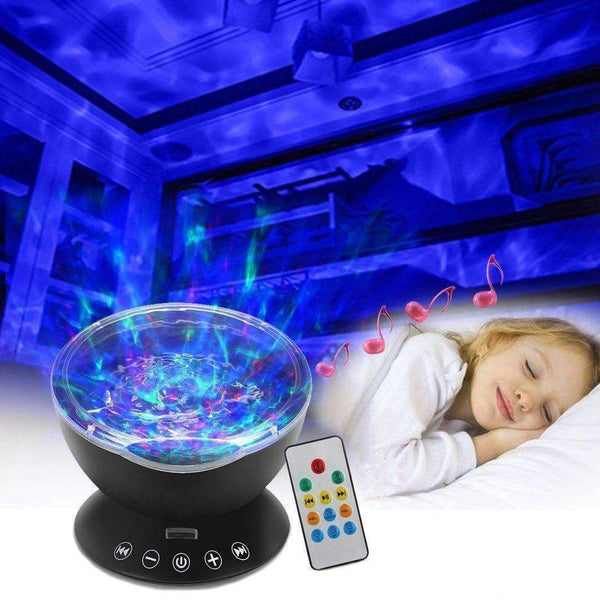 Ocean Wave Projector - Night Light Show Projection Built-in Soft Music Player Remote Control