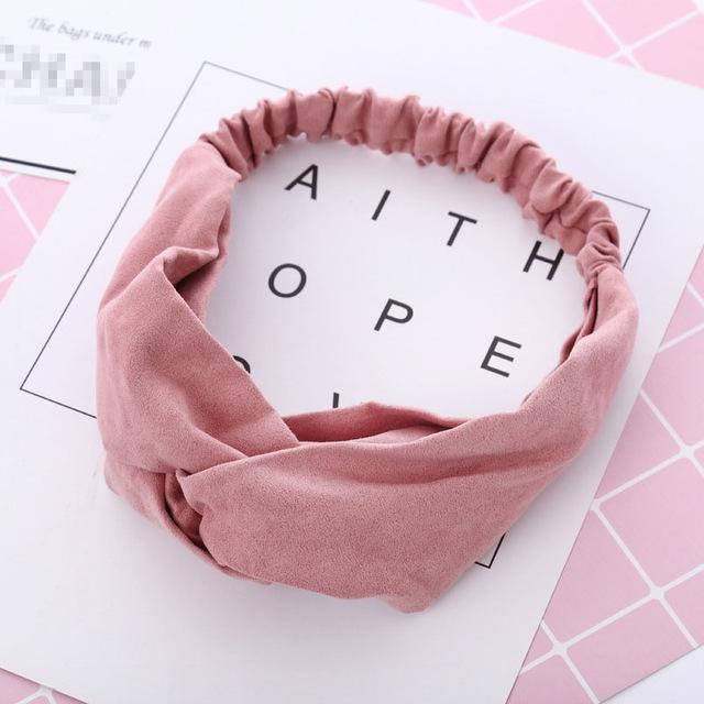 Vintage Cross Knot Suede Headband