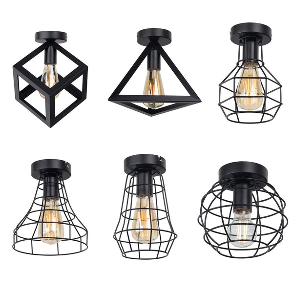 Vintage Iron Black Ceiling LED Light