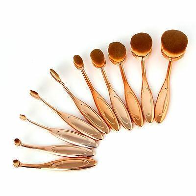 GoldBrush -10 Piece Oval Makeup Brush