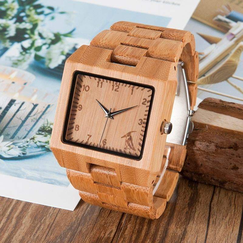 BOBOBIRDFashionMenSquareBambooWoodenWatches