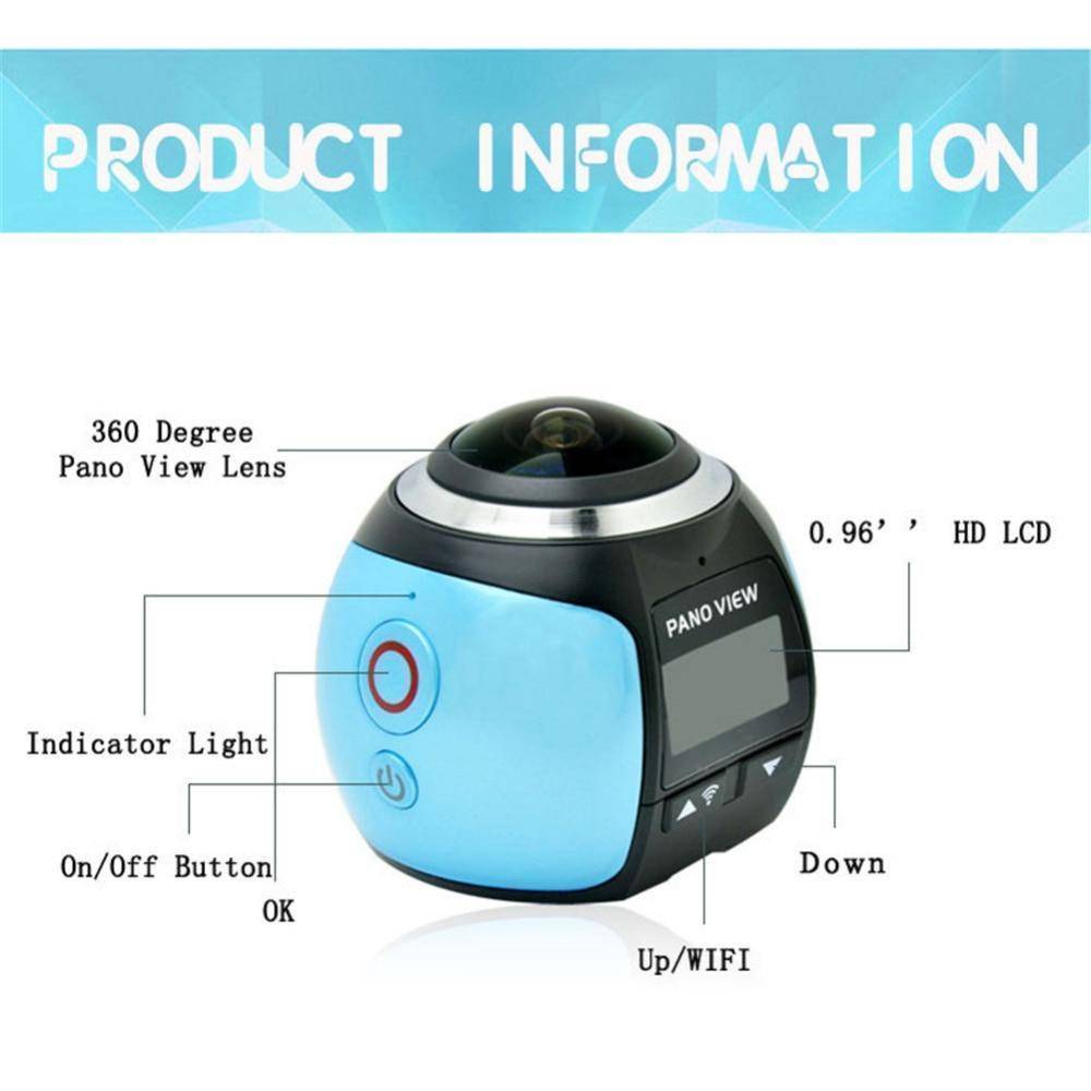 Rondaful V1 4K Camera 360 Degrees Panoramic Lens Sport Camera Professional Camera HD Wifi Photo Camera HD Action Camera