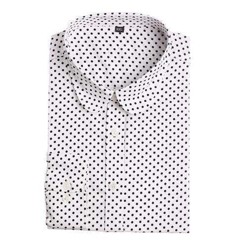 Polka Dot Cotton Women Long Sleeve Blouses Shirt