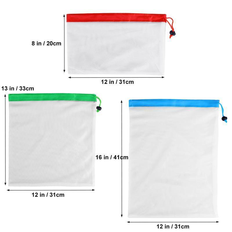 Waste Free Reusable Produce Bags 12PCS Grocery Washable Eco Friendly