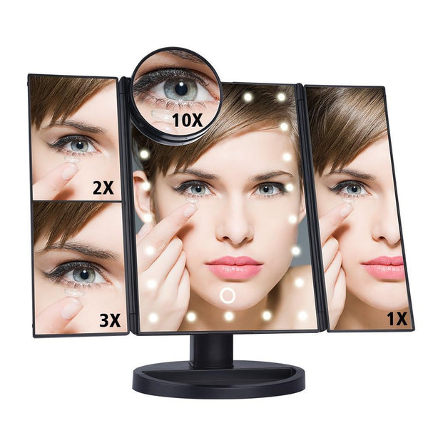 22 LED Lighted Makeup Mirror - Desktop Touch Screen Make Up Mirror