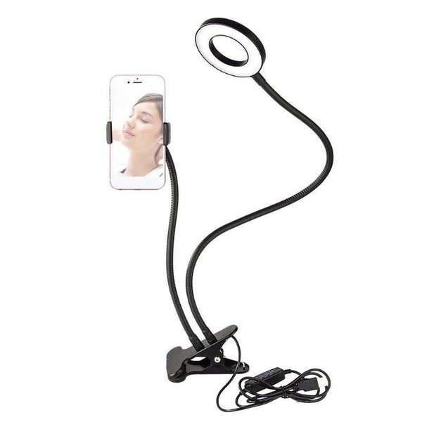 2 In 1 live streaming Phone Holder With LED Selfie Ring Light