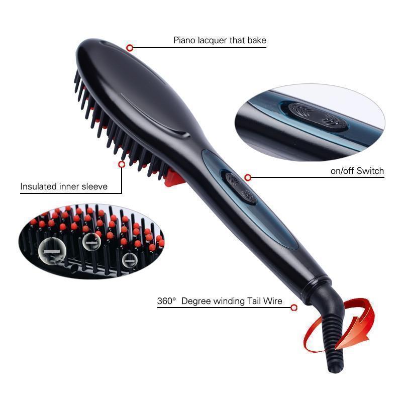 Hair Straightener Comb Brush