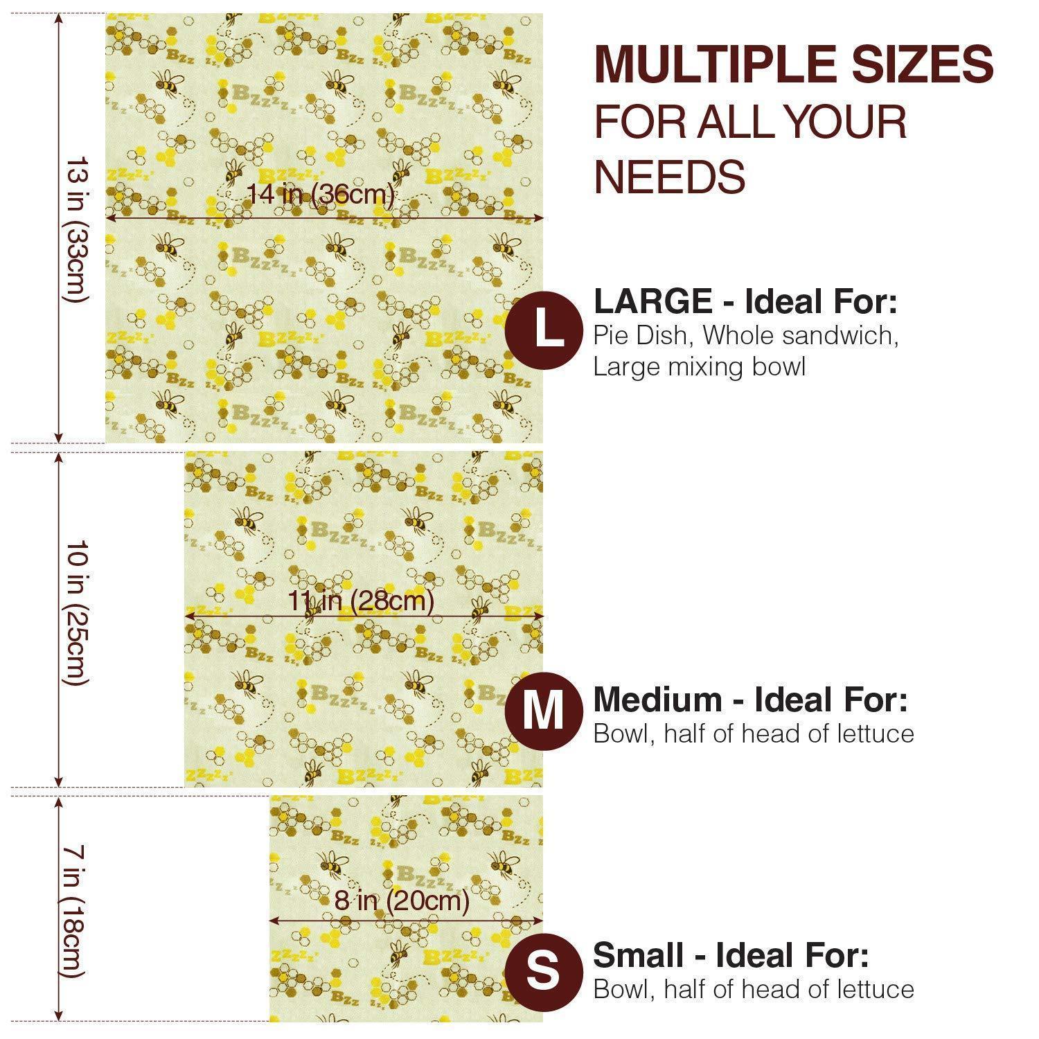 Reusable Beeswax Food Wrap (3 pcs)